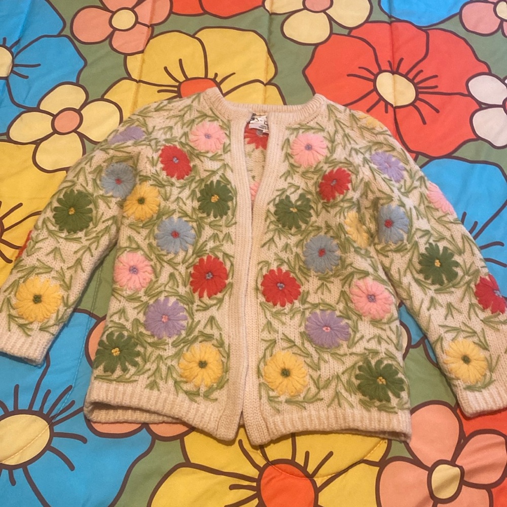 Jeri Jo knit floral cardigan